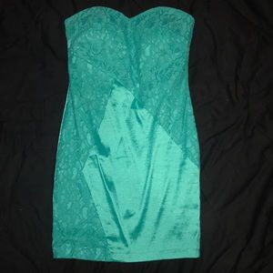 Romeo & Juliet Strapless Teal Dress